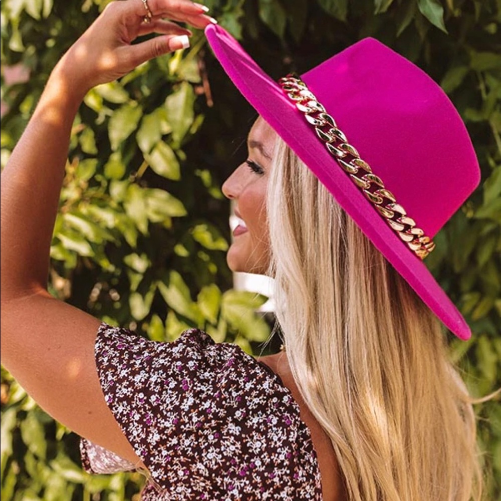 Love Of Lattes Felt Fedora In Fuchsia